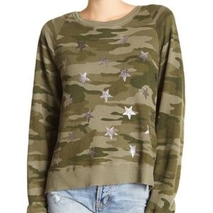 Current/Elliot Open Back Camo Star Sweatshirt